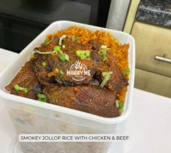 Smokey Jollof Rice with Chicken & Beef